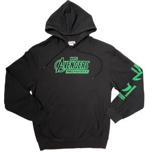 Marvel Hoodie Sweatshirt Men’s Medium Black Hulk Avengers Pullover Hooded NWT